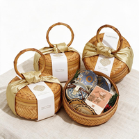 Coffret Cadeau Panier en Papier Tressé à la Main Vintage Personnalisé Sérigraphié Moulin à Café de Luxe Grains de Café Premium Tasse pour Entreprises
