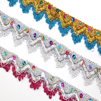 Vente Chaude Bordure en Dentelle Brodée Paillettes Or et Argent Tissu Métallique Soluble à l'Eau pour Décoration de Chapeau