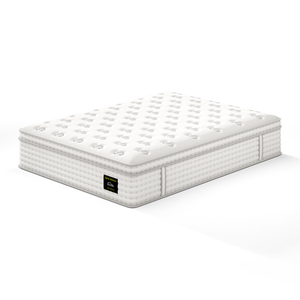 Matelas hybride en mousse, taille Queen, fermeté moyenne, écologique, durable, épaisseur >30cm, housse en tissu polyester, blanc, design moderne - Product Image 1
