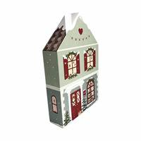 Calendrier de l'Avent en forme de maison Leabon, boîte en papier avec 24 tiroirs, pliable, compte à rebours de Noël, rangement, logo personnalisé, vente en gros, usine
