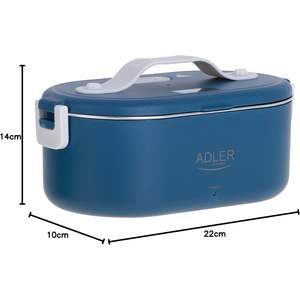 Lunch Box Contenitore Scalda Pranzo Elettrico 0,8L Estraibile Adler 4505 Blu - Product Image 5