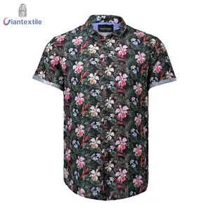 남자 인쇄 셔츠 하와이 짧은 소매 꽃 디지털 인쇄 셔츠