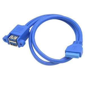 สายต่อขยาย USB 3.0 แบบ 20 พิน สองชั้น พร้อมฝาครอบหูสาย สายทองแดง ฉีดขึ้นรูปด้วยแรงดันสูง - Product Image 2