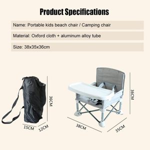 Silla Portátil para Bebé con Bandeja Extraíble, Asiento Elevador <span class=keywords><strong>Plegable</strong></span> para Niños Pequeños <span class=keywords><strong>de</strong></span> 6 Meses a 3 Años, <span class=keywords><strong>Trona</strong></span> Ligera para Viajes - Product Image 6
