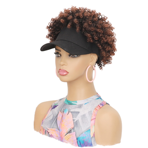 Chapeau en <span class=keywords><strong>cheveux</strong></span> synthétiques <span class=keywords><strong>afro</strong></span> bouclés à haute température pour femmes, taille moyenne, avec boucles printanières - Product Image 1