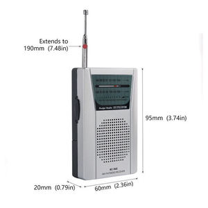 วิทยุพกพา BC R60 Ultra Slim AM FM ขนาดเล็กพกพาสะดวก พร้อมลำโพงในตัวและช่องเสียบหูฟัง - Product Image 3