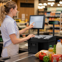 Système de point de vente tout-en-un, caisse enregistreuse, écran tactile capacitif 12,1 pouces, écran client LED simple, I5 8 Go 128 Go