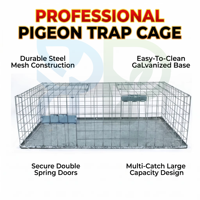 Piège à pigeons pliable et humanitaire, cage galvanisée pour oiseaux vivants avec double entrée pour le contrôle des volailles, OEM
