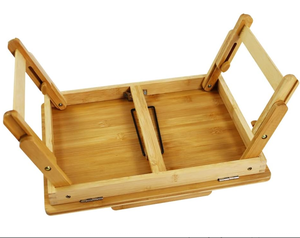Draagbare Opvouwbare Bamboe Laptop Tafel Verstelbare Hoogte Kantelbaar Bed Bureau Stand Duurzaam <span class=keywords><strong>Notebook</strong></span> <span class=keywords><strong>Computer</strong></span> Ontbijtlade Voor - Product Image 6