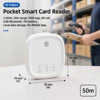 Lector de Bolsillo de 2.4GHz del Fabricante, 50m, 1000 Artículos, 80 Etiquetas, 15h de Autonomía, USB, Bluetooth, para Inventario de Almacén y Localización de Artículos