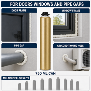 Sellador de Espuma de Poliuretano de Alta Adhesión, Aislamiento Térmico y Acústico, Relleno Impermeable para Construcción, Puertas, Ventanas y Huecos de Tuberías - Product Image 1