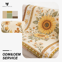 Couverture de canapé personnalisée en polyester jacquard tissé, motif vue sur le lac, écologique, quatre saisons, pour pique-nique et camping, avec pompons, vente en gros