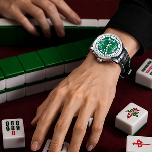 <span class=keywords><strong>Montre</strong></span> mécanique automatique Lucky Harvey pour <span class=keywords><strong>homme</strong></span>, bouton poussoir, cadran à 36 tuiles, luminescence verte, <span class=keywords><strong>montre</strong></span> sport à bracelet ZLS307 - Product Image 6