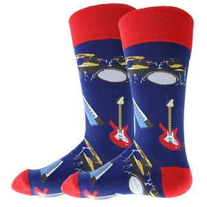 Chaussettes en coton respirant Happy Fashion pour hommes avec bas tricoté à motif de guitare - Product Image 2