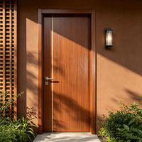 Porte intérieure en bois massif couleur noyer minimaliste, porte en bois à panneau plat de luxe, insonorisée, résistante à l'humidité, pour villa, hôtel