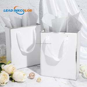Custom Pink Luxury Kraft Paper Gift Bag With <strong>Ribbon</strong> Handle for Cosmetic and Clothing Packing Personalized With Your Own Logo - Product Image 1