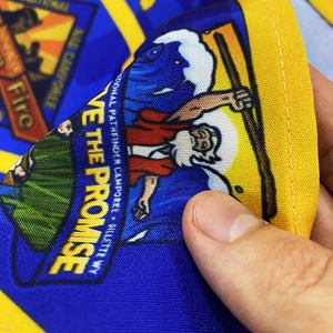 ผ้าพันคอสカウท์แบบสั่งทำฟรี ออกแบบเองได้ ผ้าพันคอสำหรับกิจกรรมกลางแจ้ง ผ้าโพลีเอสเตอร์ผสมคอตตอน ปักลาย สำหรับเด็กชายและเด็กหญิง เหมาะสำหรับค่ายฤดูร้อน - Product Image 6