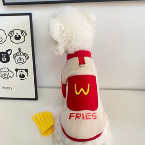 Sweat-shirt pour animaux de compagnie French Fries Hoodie, rouge, rembourré, manteau d'automne/hiver, vêtements amusants pour chiens - Product Image 2