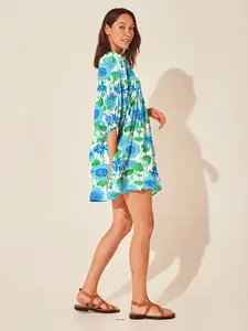 2024 New Hawaii Market Hot Selling Women Dress Custom Print Soft Flowy Fabric Summer Dress For Women