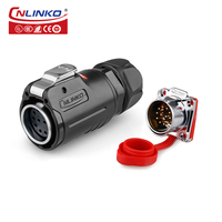 Cnlinko LP24 Cables y Conectores de Aviación de 2, 3, 4, 10, 12, 19 y 24 Pines, Enchufe y Conector de Instalación Inversa
