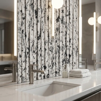 Panneaux muraux flexibles effet grès - Revêtement céramique souple MCM Texture à flux vertical Léger pour intérieur de luxe Adhésif