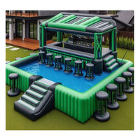 Bar à eau gonflable personnalisé pour adultes, tente de pub gonflable avec piscine pour fête dans la cour, bar de piscine gonflable