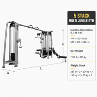 Équipement de musculation multifonctionnel réglable à 5 stations pour salle de sport, machine d'entraînement de force multi-utilisateurs en acier