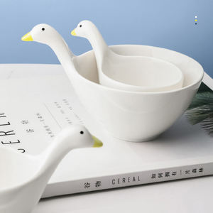 Cute Duck Bowls en porcelaine blanche Cartoon Soy Condiment Plats Céramique Snack Assaisonnement Assiettes Cuisine Vaisselle Tomatio Sauce Plat - Product Image 4