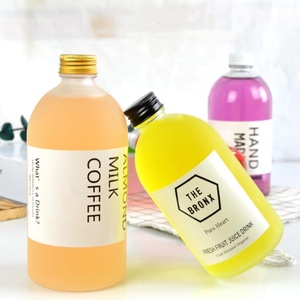 16oz 500ml Cheap Round Glass <strong>Milk</strong> <strong>Bottle</strong> 250ml 350ml Glass Juice <strong>Bottle</strong> for Beverage - Product Image 2