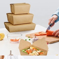 Boîte en papier kraft biodégradable pour poulet frit, boîte en papier kraft pour fruits, emballage alimentaire pour salades