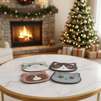 Sous-verres en feutre motif chat, tapis décoratifs pour tasses, pour la maison, le bureau, le restaurant, la cafétéria, la décoration de salle à manger