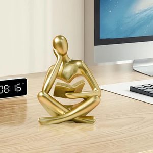 Estatua Decorativa para Estantería, Escultura Abstracta de un Pensador Leyendo, Figura Estética Moderna para Decoración del Hogar - Product Image 6