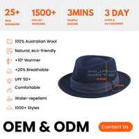 Topi Felt Wol 100% Kustom Grosir HUAYI Berkualitas Tinggi, Chapeau Fedora Sombrero Unisex Polos untuk Pesta dan Memancing