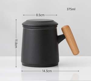 <span class=keywords><strong>Tasse</strong></span> <span class=keywords><strong>à</strong></span> Thé <span class=keywords><strong>avec</strong></span> <span class=keywords><strong>Infuseur</strong></span> <span class=keywords><strong>et</strong></span> <span class=keywords><strong>Couvercle</strong></span>, Mug <span class=keywords><strong>à</strong></span> Thé en Céramique <span class=keywords><strong>à</strong></span> Anse en Bois Brut pour Thé en Vrac, Mug <span class=keywords><strong>à</strong></span> Infuser le Thé en Relief pour Cadeaux - Product Image 2