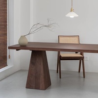 Table à manger en bois massif noir de style Wabi-Sabi, design moderne rectangulaire long multifonctionnel, meubles de maison assemblés