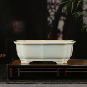 Vente en gros de pots de jardin en céramique <span class=keywords><strong>Yixing</strong></span> pour bonsaïs, forme florale pratique, finition émaillée, pour plantes d'intérieur et culture à domicile - Product Image 3