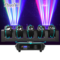 Projecteur LED mobile 5 têtes RGBW à faisceau, éclairage de scène DJ, lumière de jour pour parc à thème, stroboscope rotatif, effet de poursuite, DMX512, en alliage d'aluminium