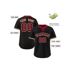 Factory Wholesale Custom Made Free Design Blank Classic V-Neck <b>Baseball</b> Jersey - Product Image 2