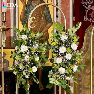 LEDA Customizable Hot Sale Wedding Arch <b>Frame</b> Gold Metal <b>Backdrop</b> Stand with Modern Wedding Arch Stage Background - Product Image 3