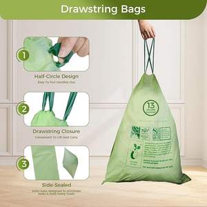 Bolsa retráctil verde Bolsas de basura 13 galones 1,1 Mil de espesor PE Revestimiento de papelera de plástico a prueba de humedad para inodoro Oficina en casa - Product Image 2