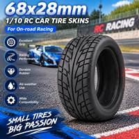 Pneus en caoutchouc RCXAZ 68x28mm 1/10 pour voiture RC, pneus de course sur route, sans roues, pour ARRMA HSP Traxxas