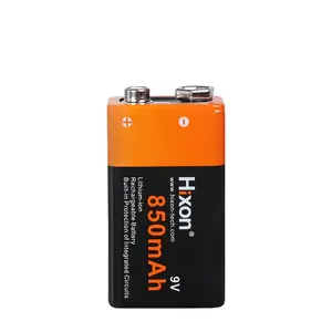 sonnette 12 volts batterie Suppliers-Batterie Rechargeable, Li-ion 9V, haute capacité, Certification CE RoHS, longue durée d'utilisation pour sonnette sans fil, 850mAh