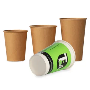 Wholesale Takeaway Hot Drink Cardboard Cup Recyclable Organic Travel Mug Paper Cups With Logo