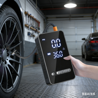 Compresseur d'air portable pour voiture, gonfleur de pneus 12V, jauge de pression numérique, moniteur de pression des pneus, batterie externe 2000mAh, ABS, double tension