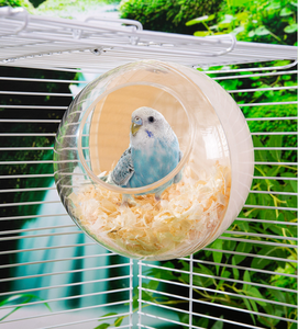 Nido Transparente Resistente a Mordeduras para Pájaros, Casa para Pájaros Colgante y Lavable, Cabaña Cálida de Felpa para Periquitos, Canarios y Loros - Product Image 1