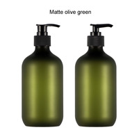 Bouteille vide de lotion de luxe de 300ml 500ml PET ambre givré de type poussoir pour l'emballage en plastique de conditionneur de shampooing