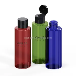 Empty luxury round 140ml transparent green shampoo hotel plastic petg bottle manufacturers