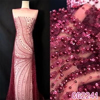 Tissu en dentelle française en gros, dentelle de mariage de haute qualité, dentelle à paillettes, tulle, matière pour robe de mariée, sur mesure, africain, haut de gamme
