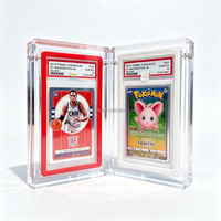 Protecteur de carte en acrylique transparent résistant aux UV avec adhésif PSA, magnétique, pour cartes à collectionner, protection UV à 99 %, résistant aux rayures