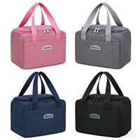 Sac isotherme carré en tissu Oxford, grande capacité, avec double fermeture éclair, pour repas, prêt à être expédié directement de l'usine